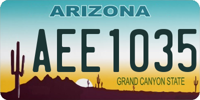 AZ license plate AEE1035