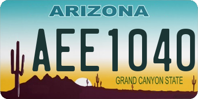 AZ license plate AEE1040