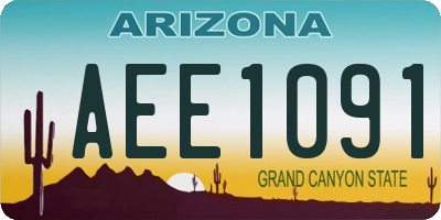 AZ license plate AEE1091