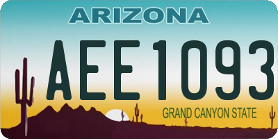 AZ license plate AEE1093