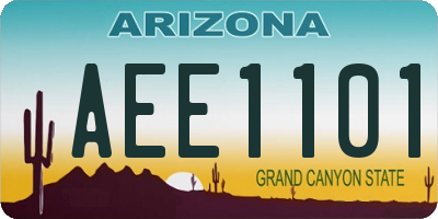 AZ license plate AEE1101