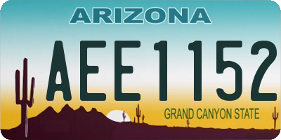 AZ license plate AEE1152