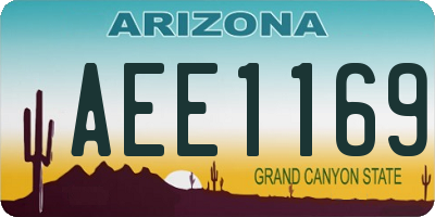 AZ license plate AEE1169