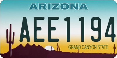 AZ license plate AEE1194
