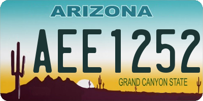 AZ license plate AEE1252