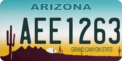 AZ license plate AEE1263