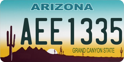 AZ license plate AEE1335
