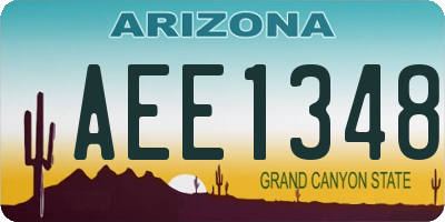 AZ license plate AEE1348