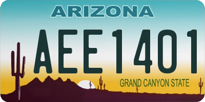 AZ license plate AEE1401
