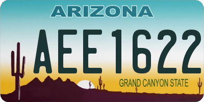 AZ license plate AEE1622