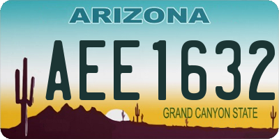 AZ license plate AEE1632