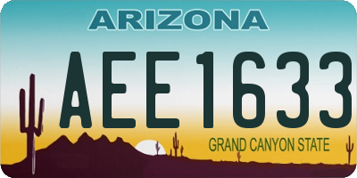 AZ license plate AEE1633