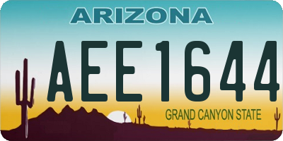 AZ license plate AEE1644