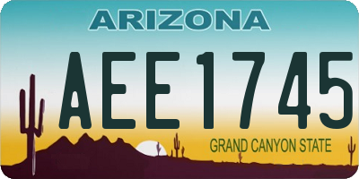 AZ license plate AEE1745