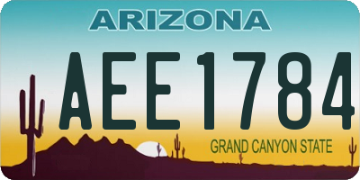 AZ license plate AEE1784