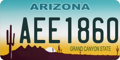 AZ license plate AEE1860