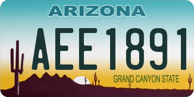 AZ license plate AEE1891