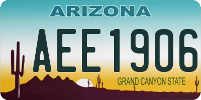 AZ license plate AEE1906