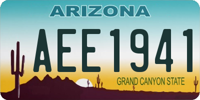 AZ license plate AEE1941