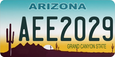AZ license plate AEE2029