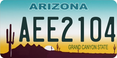 AZ license plate AEE2104