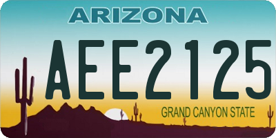 AZ license plate AEE2125