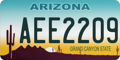 AZ license plate AEE2209