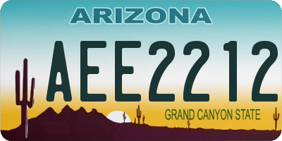 AZ license plate AEE2212