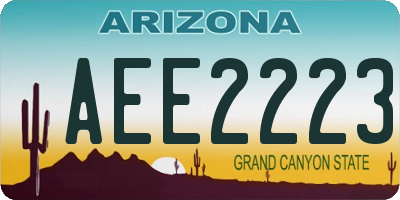 AZ license plate AEE2223