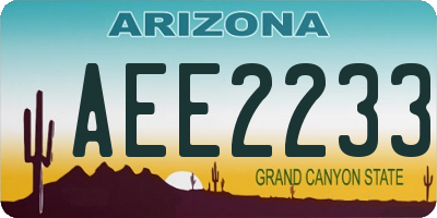 AZ license plate AEE2233