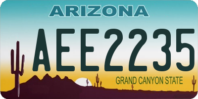 AZ license plate AEE2235