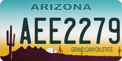 AZ license plate AEE2279