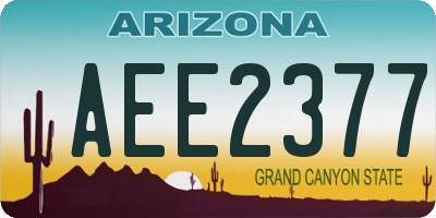 AZ license plate AEE2377