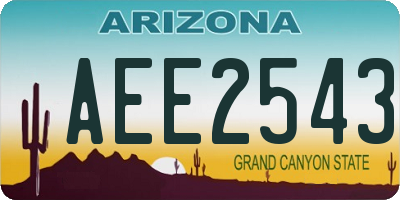 AZ license plate AEE2543