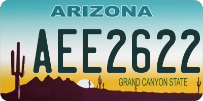 AZ license plate AEE2622