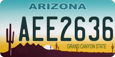 AZ license plate AEE2636
