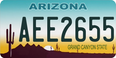 AZ license plate AEE2655