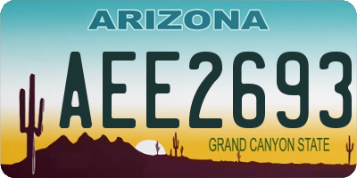 AZ license plate AEE2693