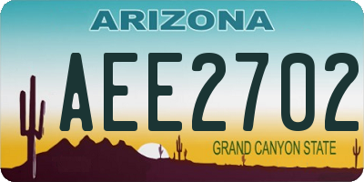 AZ license plate AEE2702