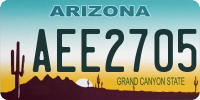 AZ license plate AEE2705