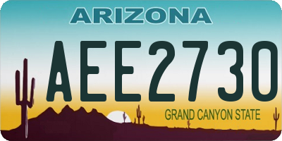 AZ license plate AEE2730