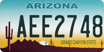 AZ license plate AEE2748