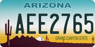 AZ license plate AEE2765