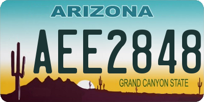 AZ license plate AEE2848
