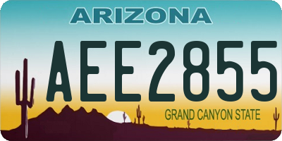 AZ license plate AEE2855