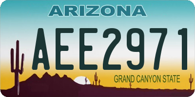 AZ license plate AEE2971