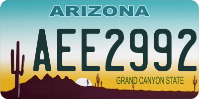 AZ license plate AEE2992