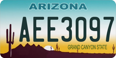 AZ license plate AEE3097