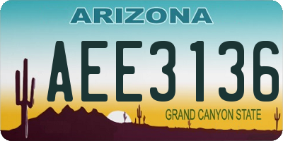 AZ license plate AEE3136