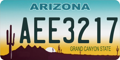 AZ license plate AEE3217